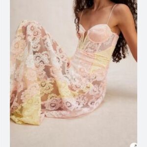 For Love And Lemons Blossom Lace Sorbet Maxi Dress -NWT